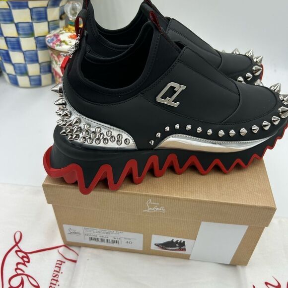 Women's Christian Louboutin Marvel khonshu Crescent flat sneakers size 40 Italy - Picture 8 of 10